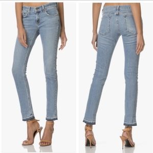 Rag & Bone 26 DRE Raw Hem Straight Slim Fit Jeans